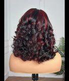 Two Tone Natural and Burgundy Closure Wig