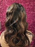 Glueless HD Highlight  Hair Honey Blonde Body Wave 5x5 Closure